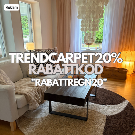 trendcarpet rabattkod inredning med matta och gardiner